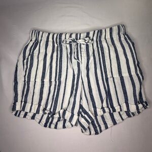 Just Living White & Blue Striped Drawstring Shorts – Women’s Large EUC